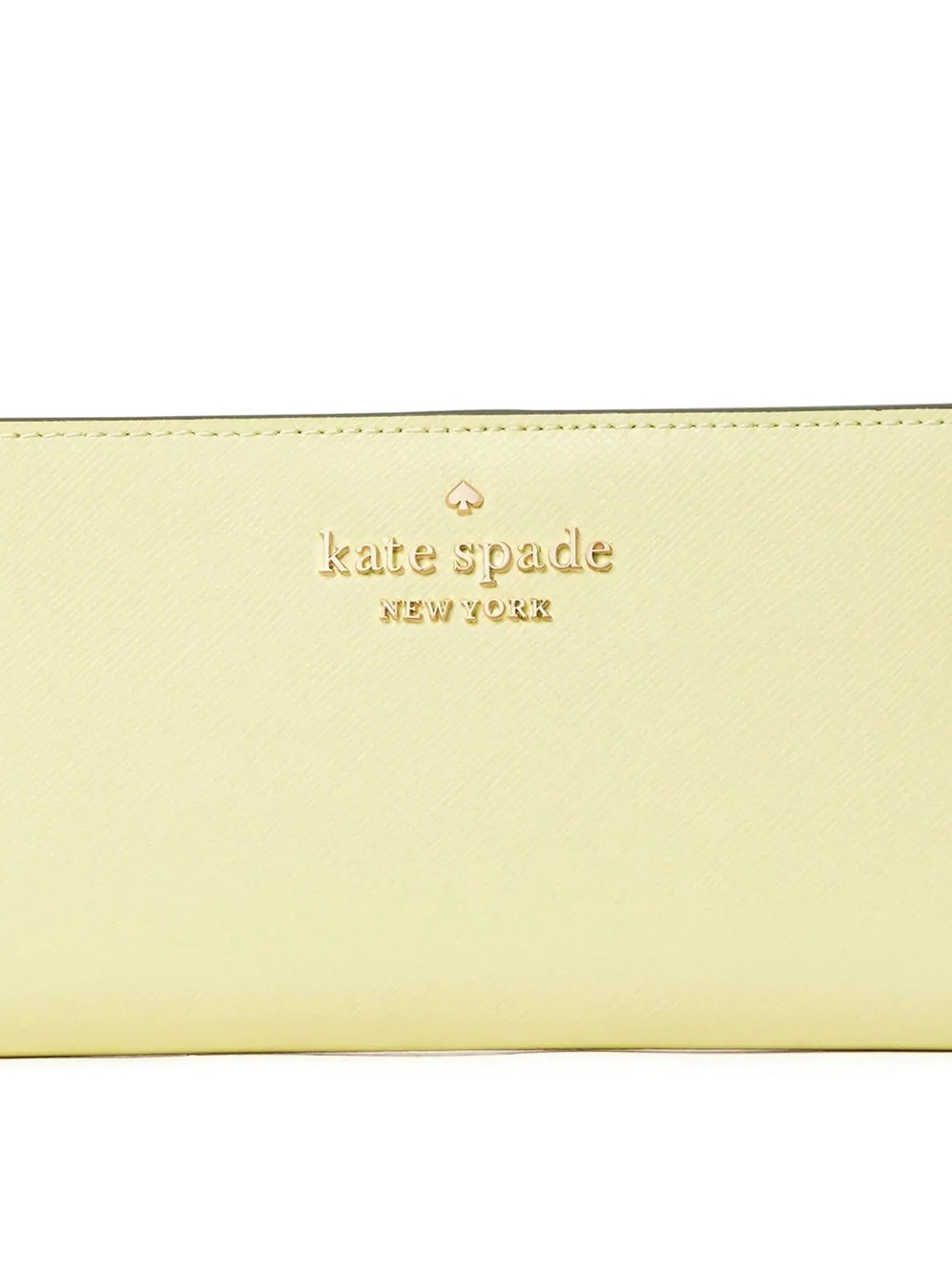 kate spade Saffiano Leather Staci Large Slim Wallet In Color Yellow Fondant